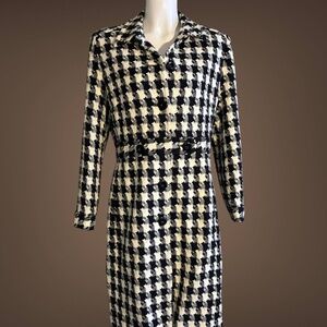 Signature by Larry Levine Houndstooth Coat Size 12